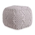 thumbnail image 2 of Loft Lyfe Goldie Cotton Yarn Ottoman, Hand Knitted, White, 2 of 6