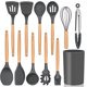 thumbnail image 1 of Juego de utensilios de cocina E-far de silicona, 12 piezas con soporte, color gris, 1 of 7