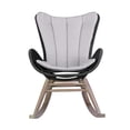 thumbnail image 3 of Armen Living Fanny Wood & Rope Outdoor Patio Rocking Chair in Natural/Charcoal, 3 of 10