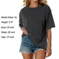 thumbnail image 5 of vigerkar Oversized Vintage t Shirts for Women Short Sleeve Cotton Casual Baggy Tees Trendy Crew Neck Loose Tops 2025 Black, L, 5 of 6