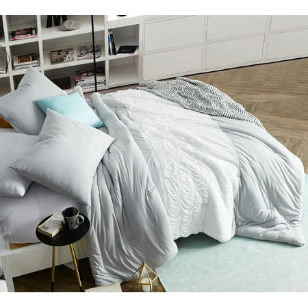 Byb Handcrafted Tundra Gray Knit With White Jacquard Oversized