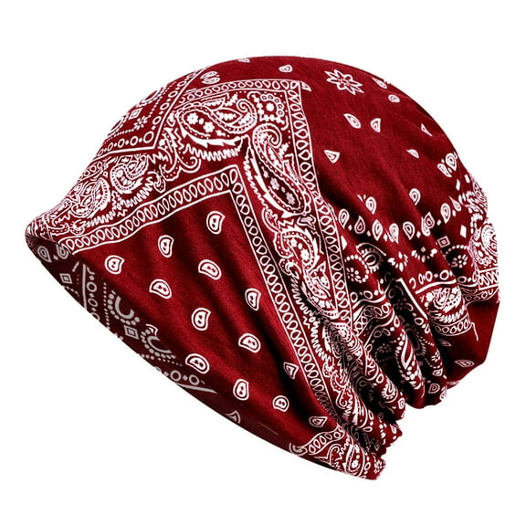 Seductiva Fashion Wide Headband Women&Men Printed Slouchy Knit Warm Hats Scarf Dual Purpose Knitted Hat Ear Protection Windproof Hat Lady Lei Feng Hat 1PC