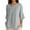 Grey, variant on MIXUE Womens Summer Tops Linen Solid Color V Neck Short Sleeve Loose T-shirts Sportwear,White,M