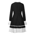 thumbnail image 4 of Women's Lolita Gothic Dress Victorian Ruffle Layered Vintage Long Sleeve Costume Bow Tie Midi Long Dress Cosplay Gown, 4 of 6