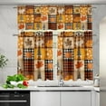 thumbnail image 3 of Maple Leave Kitchen Curtains Valance Set of 3, 3 Pieces Thanksgiving Window Curtain Tiers and Valance Sets Farmhouse Vintage Kitchen Tiers and Valance Sets, 3 of 5