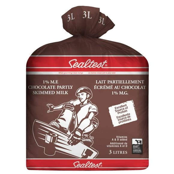 Sealtest Chocolate Parly Skimmed 1% Milk, 3 L Bag