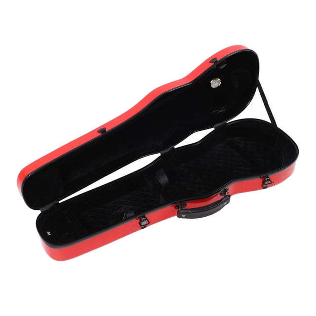 Case 4/4 Violin Storage Case with Hygrometer Double Shoulder Straps Red Carbon Fiber Violin Protective Box