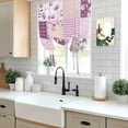 thumbnail image 5 of Boho Purple Flowers Balloon Curtains for Bedroom/Front Door/Bathroom, Spring Floral Botanical Patchwork Vintage Tie Up Curtains 63 Inch Length Kitchen Curtains Shades for Windows 46"x63", 5 of 8
