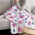 thumbnail image 3 of Purple Pink Spring Floral Blanket Soft Cozy Warm Throw Blanket for Couch, Plush Fuzzy Flannel Fleece Blankets for Sofa, Summer Botanical Flower Bed Blankets Lightweight Gifts for Women, 40"x50", 3 of 9