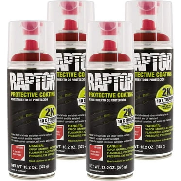 U-Pol Raptor 2K Flame Red Spray-On Truck Bedliner Aerosol 13.2 oz (4 Pack)