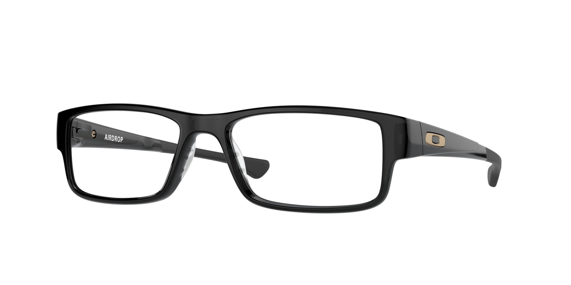 Oakley Airdrop Optical Glasses, Rectangular Eyeglasses with Demo Lenses, Size 57, Black Ink