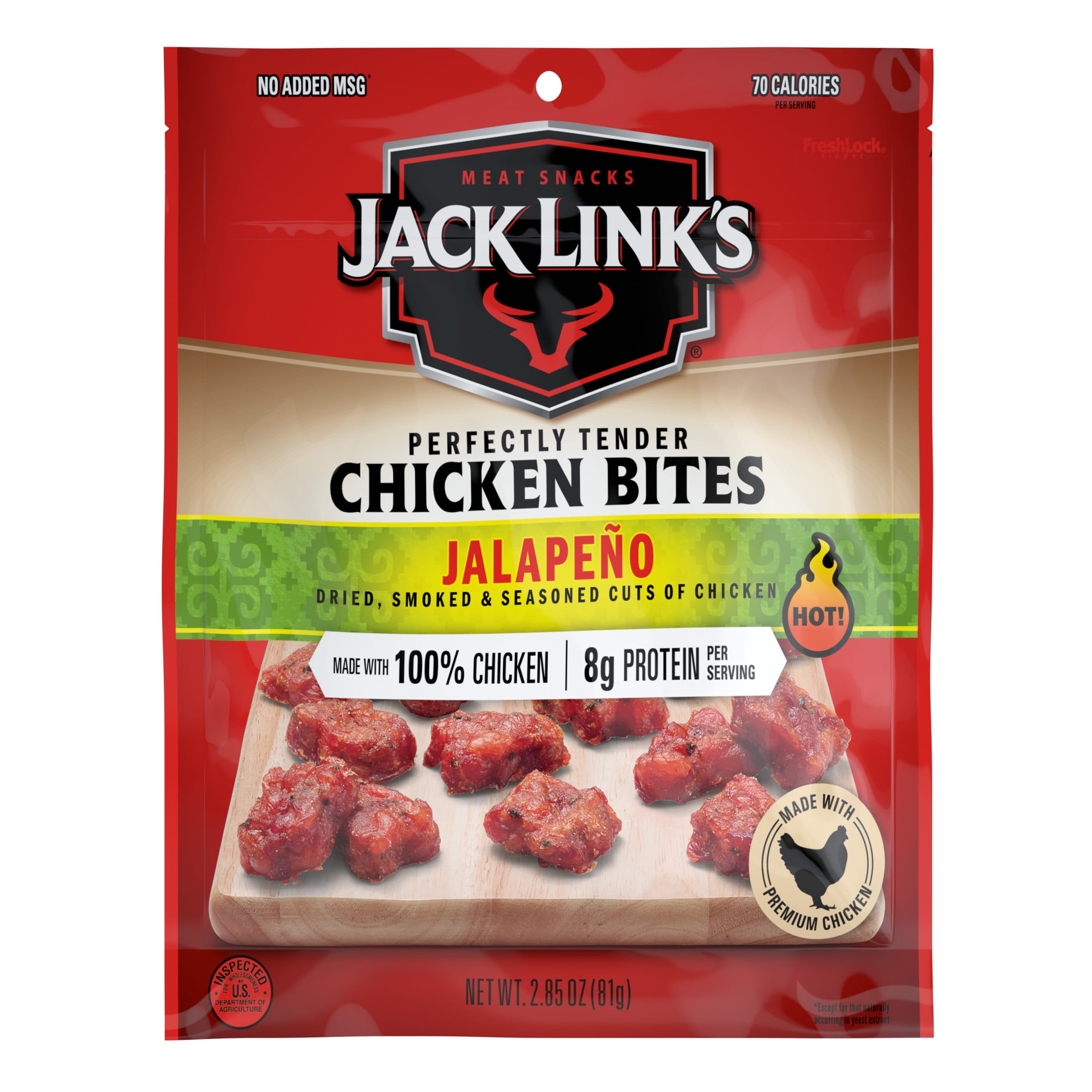 (2 pack) Jack Link's 2.85 ounce Jalapeno Chicken Bites, 100% Premium Chicken