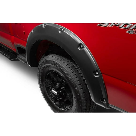 Bushwacker Fender Flare 20146-02 Pocket Style; Pocket/Rivet Style; 3 Inch Tire Coverage; Matte Black; Dura-Flex 2000 ABS; 5-1/2 Inch Flare Height; Set Of 2