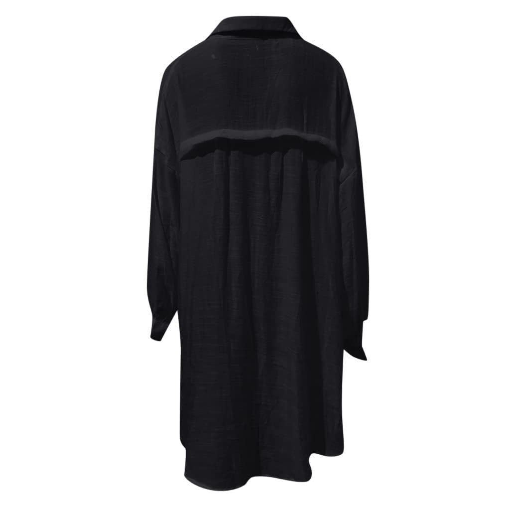 Linen Shirts for Women Summer Long Sleeve Button Down Blouses Lightweight Gauze Loose Casual Fashion Clothes