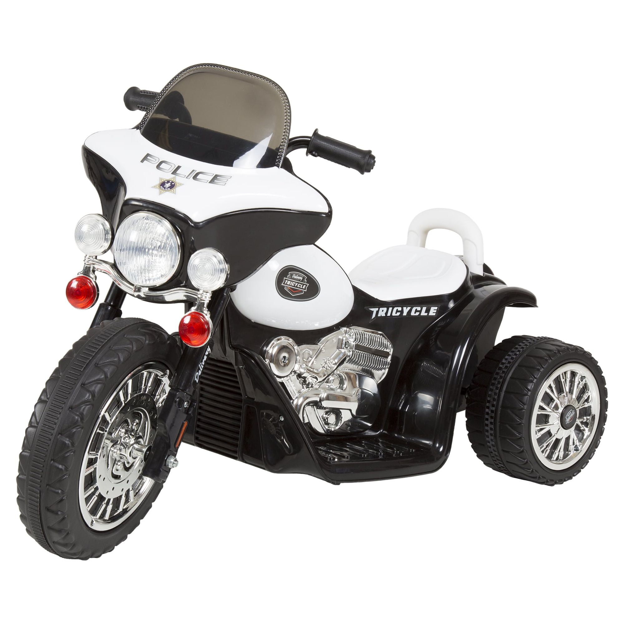 Ride on Toy 3 Wheel Mini Police Motorcycle for Kids Battery Powered Toy by Hey Play Walmart