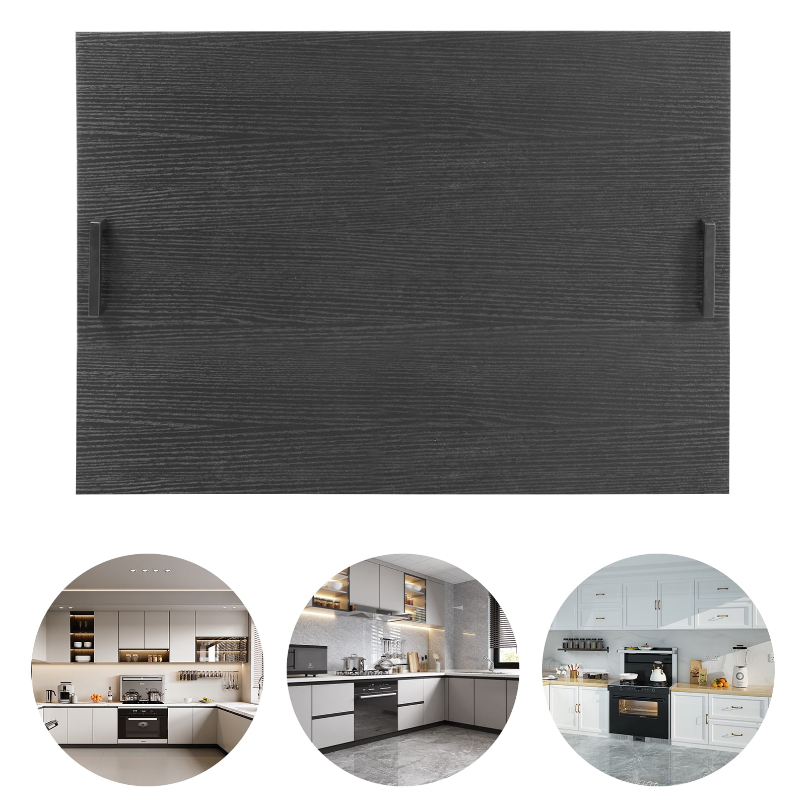 29*21in Rectangle Stove Top Cover, Stove Top Cover With Handles, Acacia Wood Iron Stove Cover(Black)