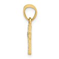 thumbnail image 2 of 10k & Rhodium Tiny Diamond-Cut Cross Pendant in 10k Yellow Gold w/ Rhodium Plating, 2 of 3