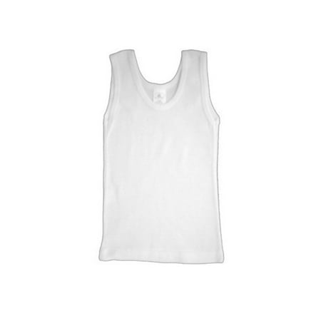 Striped Rib Knit Tanks - Bambini Baby White Rib Knit Sleeveless Tank Top Shirt