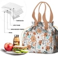 thumbnail image 4 of Pioneer Flower Floral Print Pattern Drawstring Lunch Bag Women - Drawstring Lunch Bag Insulated for Work Office - Stain-Resistant Large Lunchbags for Women with Multi-Pockets, 4 of 6