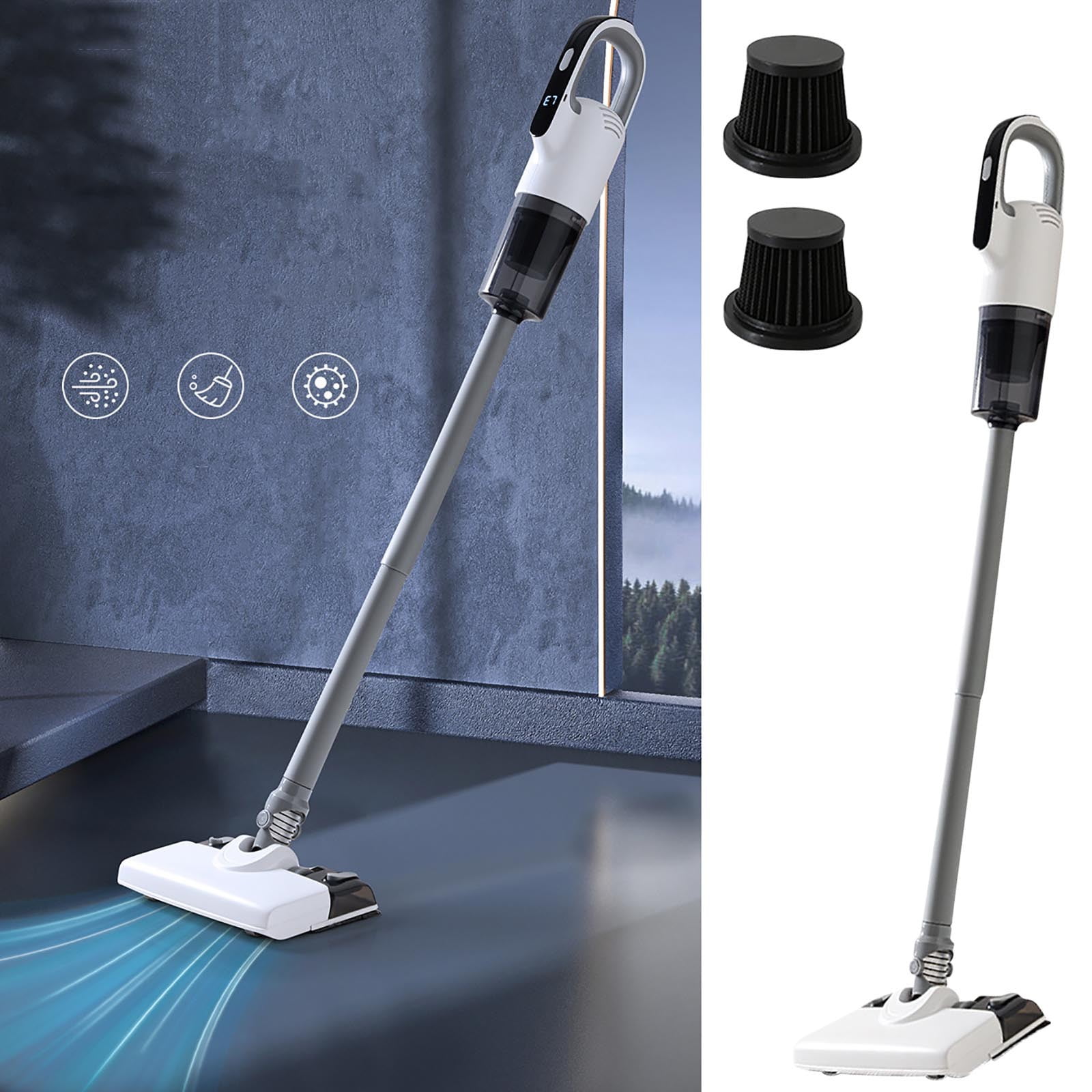 Fnyoxu Cordless Wet Dry Handheld Vacuum Cleaner - 3-in-1 Mop Combo with 8500Pa Suction, 300ml Water Tank & 1800mAh Battery for Hard Floors and Carpets