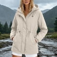 thumbnail image 3 of Windbreaker Jacket Women Spring Fall Long Sleeve Windproof Waterproof Zip Up Hooded Travel Hiking Jackets with Pockets, 3 of 5