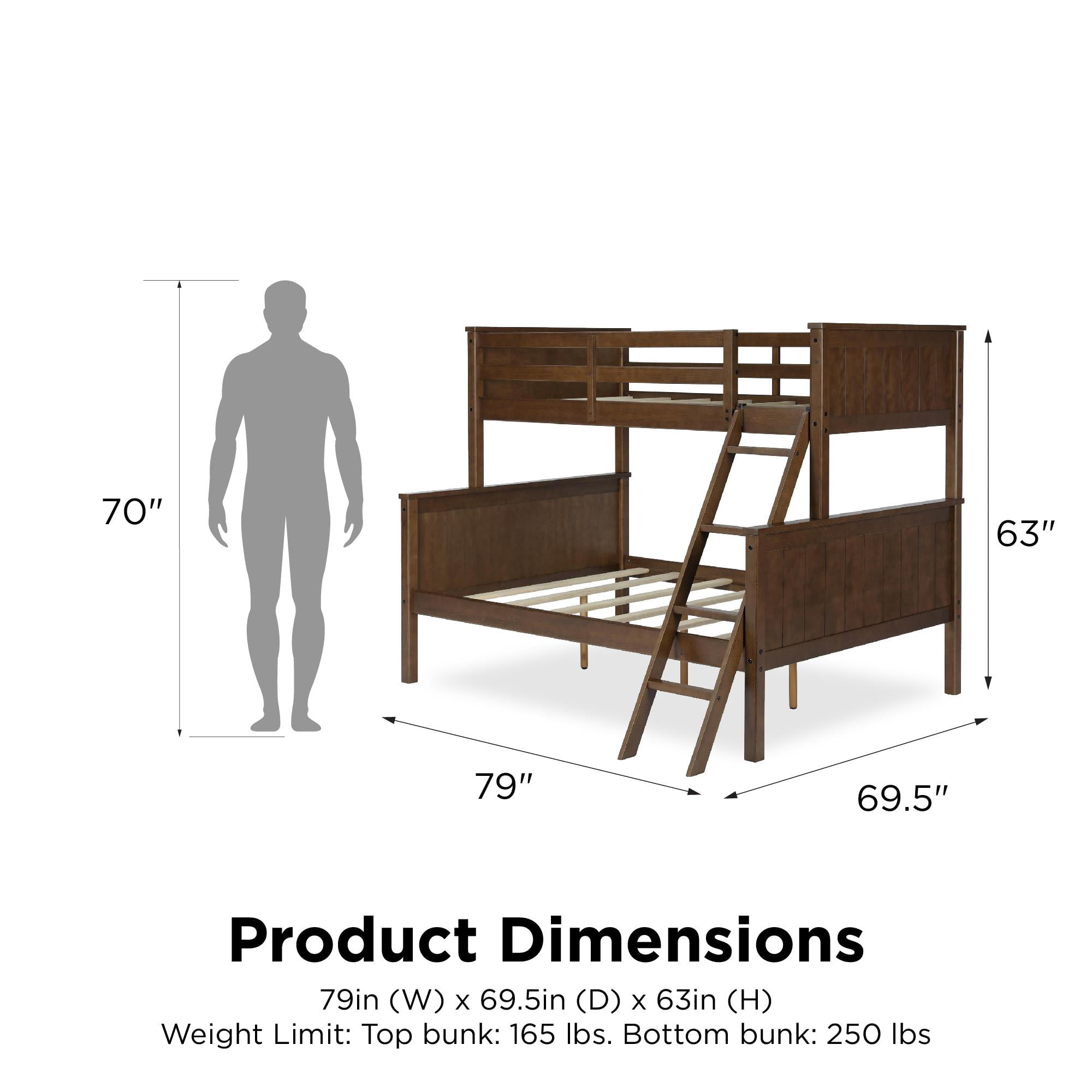 Better Homes and Gardens Ashcreek Twin over Full Bunk Bed, Mocha