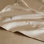 ANMINY 4-Piece Satin Silk Bed Sheet Set, Queen – Deep Pocket Khaki