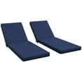 thumbnail image 2 of Outdoor 2 Chaise Lounge Chair Cushions with Backrests & Straps, Navy Blue, 2 of 9