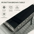 thumbnail image 4 of Outsunny Table Basse en Osier pour Patio avec Conception à Deux Niveaux, Table d'Appoint, Gris, 4 of 10