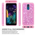 thumbnail image 3 of LG K30 2019/Escape Plus/Prime 2/Arena 2/Tribute Royal/X2/Aristo 4+/Journey LTE Glitter Bling Case w/ Tempered Glass Screen Protector - Hot Pink, 3 of 6