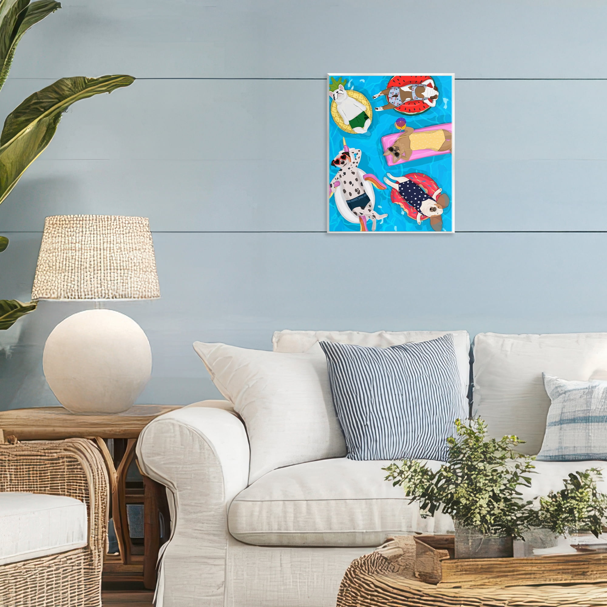 Stupell Industries Summer Sunbathing Dogs Wall Plaque Art, design by Hanna Melin