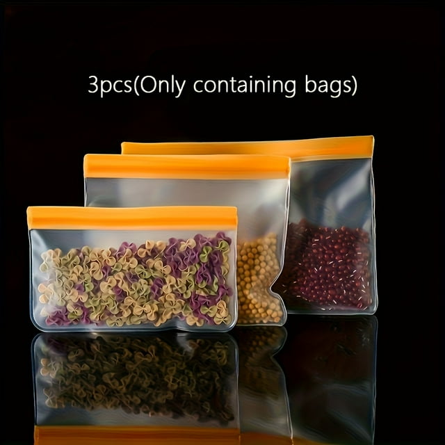 CNKOO 3pcs Reusable Storage Bags Leak-Proof and Reusable Freezer Bags Reusable Gallon Bags for Travel/Home Storage Reusable Sandwich Bags And Reusable Snack Bags.