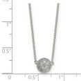 thumbnail image 2 of 925 Sterling Silver Polished 7.0mm Pave Cubic Zirconia Circle With 2in Extension Necklace 16 Inch Pendant Necklace for W, 2 of 2