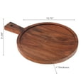 thumbnail image 3 of Maison Concepts Acacia Wood Round Serving Tray With Handle (15.75L X 11.8W X 1H), 3 of 4