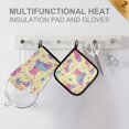 thumbnail image 4 of Yayeee Oven Mitts and Pot Holder Set of 2 Heat Resistant Kitchen Gloves Baking Hot Pad, Neon Skates, 4 of 5