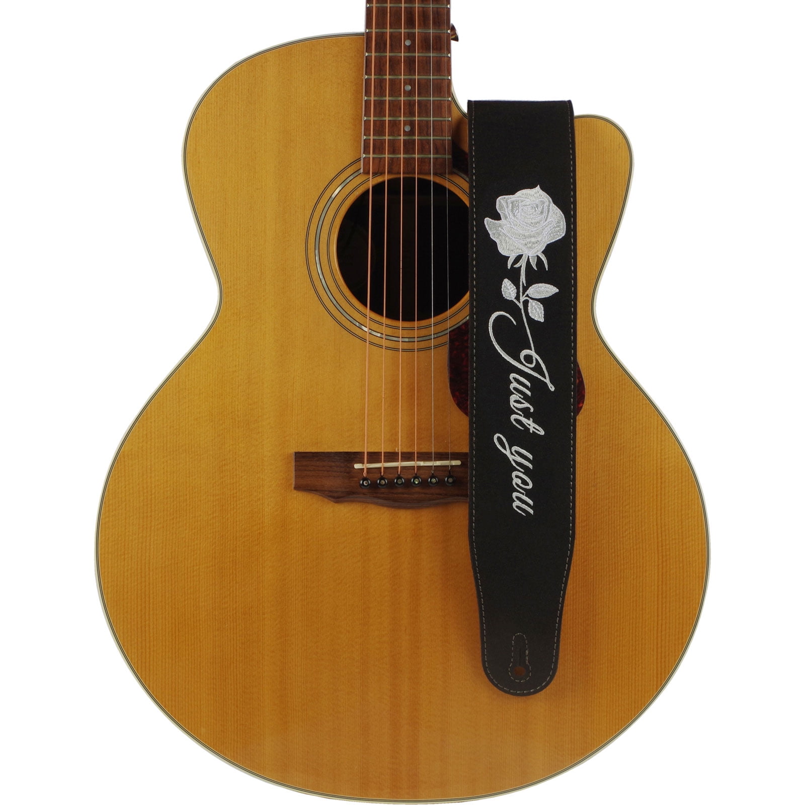 Adjustable Guitar Suede Straps Relief Embroidery Belt Bass Acoustic Accessory