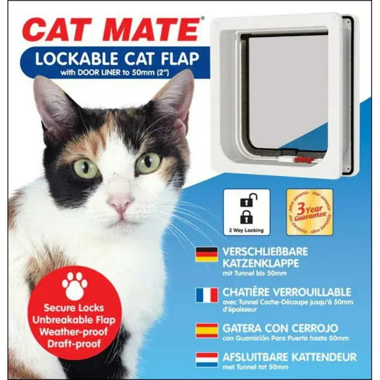 Cat Mate Lockable Pet Kitty Proof Flap With Door Liner White Walmart