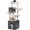57.5“ Pure Black, variant on 57.5" Tree with Litter Box Enclosure for Large Indoor Cats | Wooden tower with sisal posts, hammock, condo & top perch; litter box furniture for multi- homes