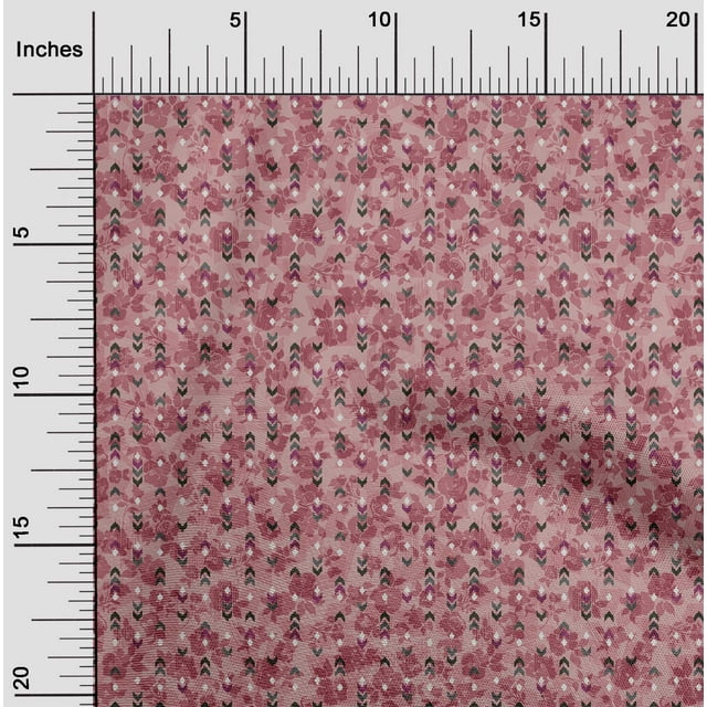 oneOone Tissu Polyester Lycra Rose Brun Foncé Floral & Texture Matériel de Robe Tissu Imprimé Tissu au Mètre 56 Pouces de Large