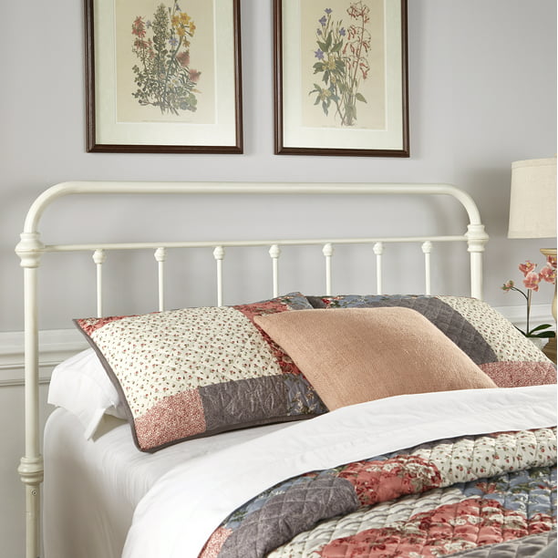 Weston Home Nottingham Spindle Metal, Antique White Queen Bed Frame