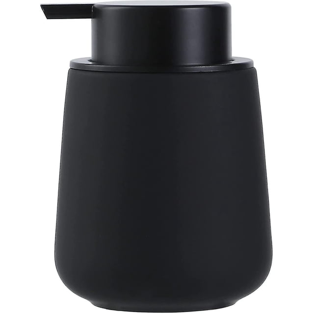 Black Soap Dispenser - Ceramic Hand Dish, Soap Dispenser, 12ounce Refillable Liquid Hand Soap Dispenser(rubber Paint)