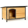 thumbnail image 1 of Gymax Cabane pour Chien en Bois Résistante aux Intempéries Extrêmes Maison Extérieur Moyen, 1 of 10