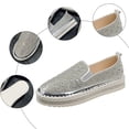 thumbnail image 4 of Cathalem Chaussures Plates Mode pour Femmes Confortables à Enfiler, Carrées, Chaussures Habillées Toe, Argent 39, 4 of 5