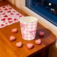 thumbnail image 5 of Coollooc 24Pcs Valentine's Day Themed Disposable Tableware Set, Pink Paper Cup Paper Plates and Paper Napkin Set With Bow Suitable for Valentines Day Party Supplies(D), 5 of 7