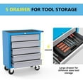 thumbnail image 2 of Ktaxon 5-Drawer Rolling Tool Chest, Tool Storage Cabinet with Lockable Wheels, Tool Organizer Box for Garage, Warehouse & Repair Shop, Blue, 2 of 6
