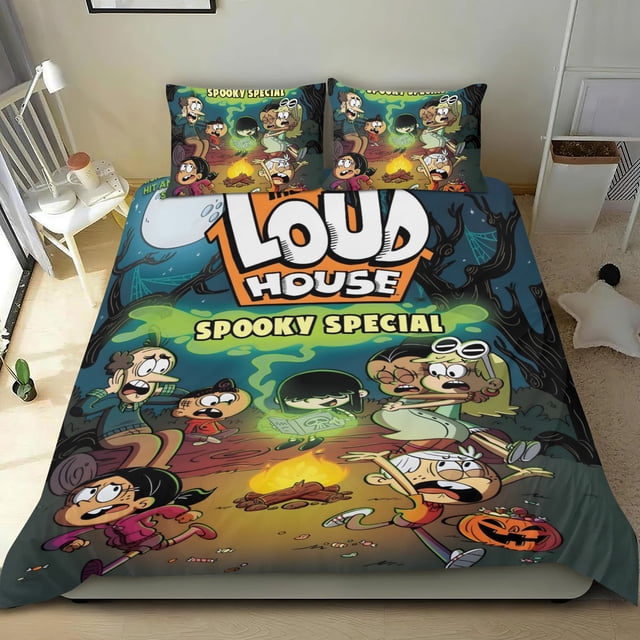 La Casa Ruidosa Conjunto de sábanas temático, trío de piezas, cómodo y amigable con la piel, diseño único, regalo de decoración para el hogar para familiares, amigos y fans,173cm *218cm
