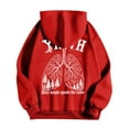 thumbnail image 4 of MHFRRA Sudadera con Capucha de Temática Cómoda para Un Jersey Informal, Ropa de Calle Suave, Ajuste Relajado, Suéter de Cuello Redondo con Diseño de Capucha Rojo, 4 of 5