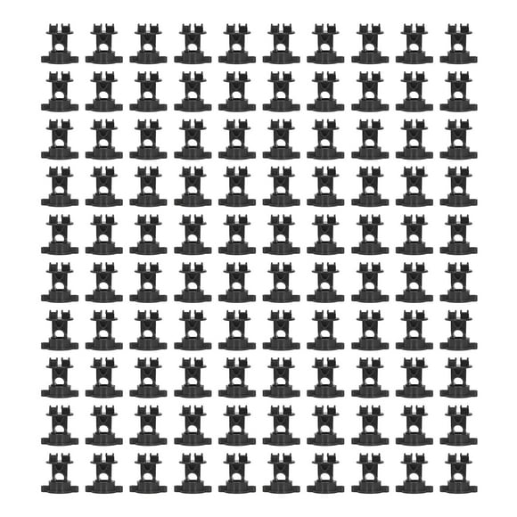 Lot de 100 isolateurs de type boulon en ABS - 55 mm de long et 48 mm de large - Pour clôture électrique et jardin agricole - Noir