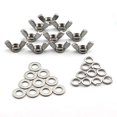 thumbnail image 2 of PZRT 10 Sets M6 DIN315 Wing Nut and Flat/Spring Washers 304 Stainless Steel Hand Tighten Butterfly Nut Fastener Hardware Fitting, 2 of 4