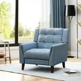 thumbnail image 2 of Armchair With Blue Upholstery, Birch Wood Legs, Back And Seat, Sinuous Spring Construction, 30.58 In. Product Depth, 31.42 Width, 32.07 Height, 46.78 Lb Weight, Up To 300 Lbs. Capacity, 49.6 Package, 2 of 5